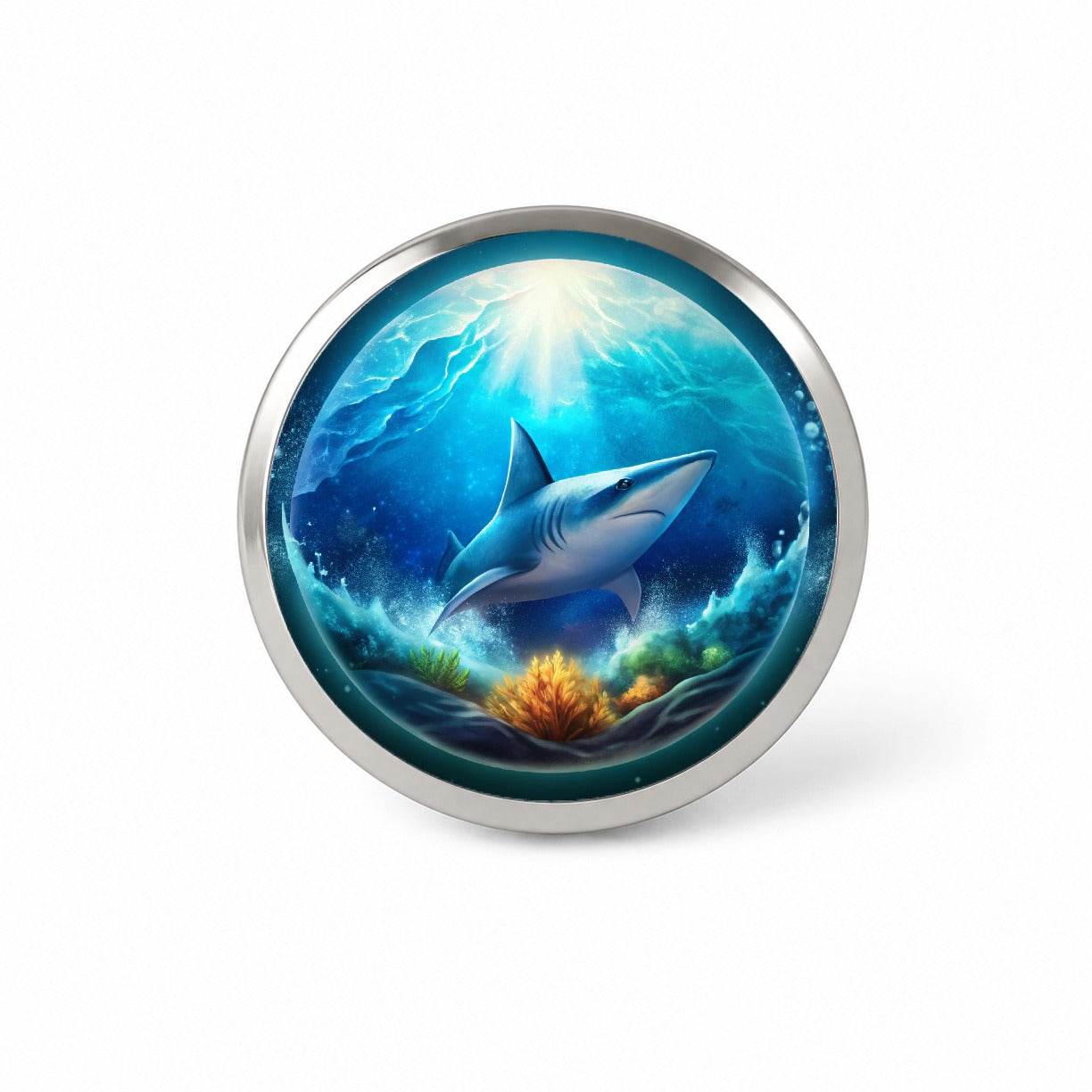 Shark Ocean Bubble Novelty Hat Backpack Lapel Pin