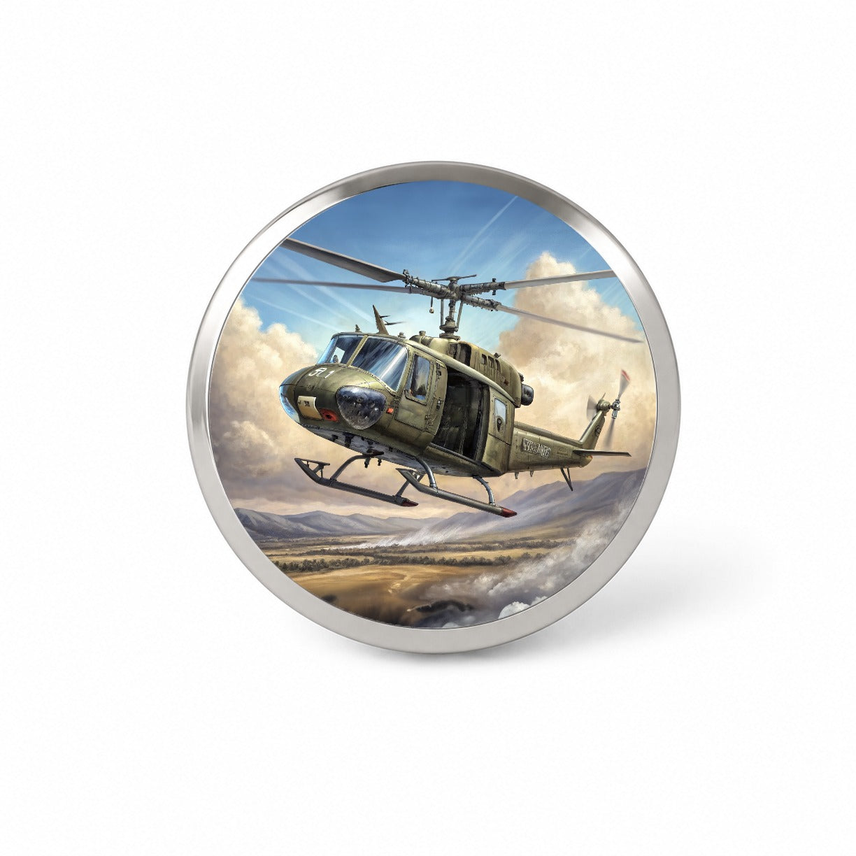 UH-1 Iroquois Huey Helicopter Vietnam War Era Novelty Hat Backpack Lapel Pin