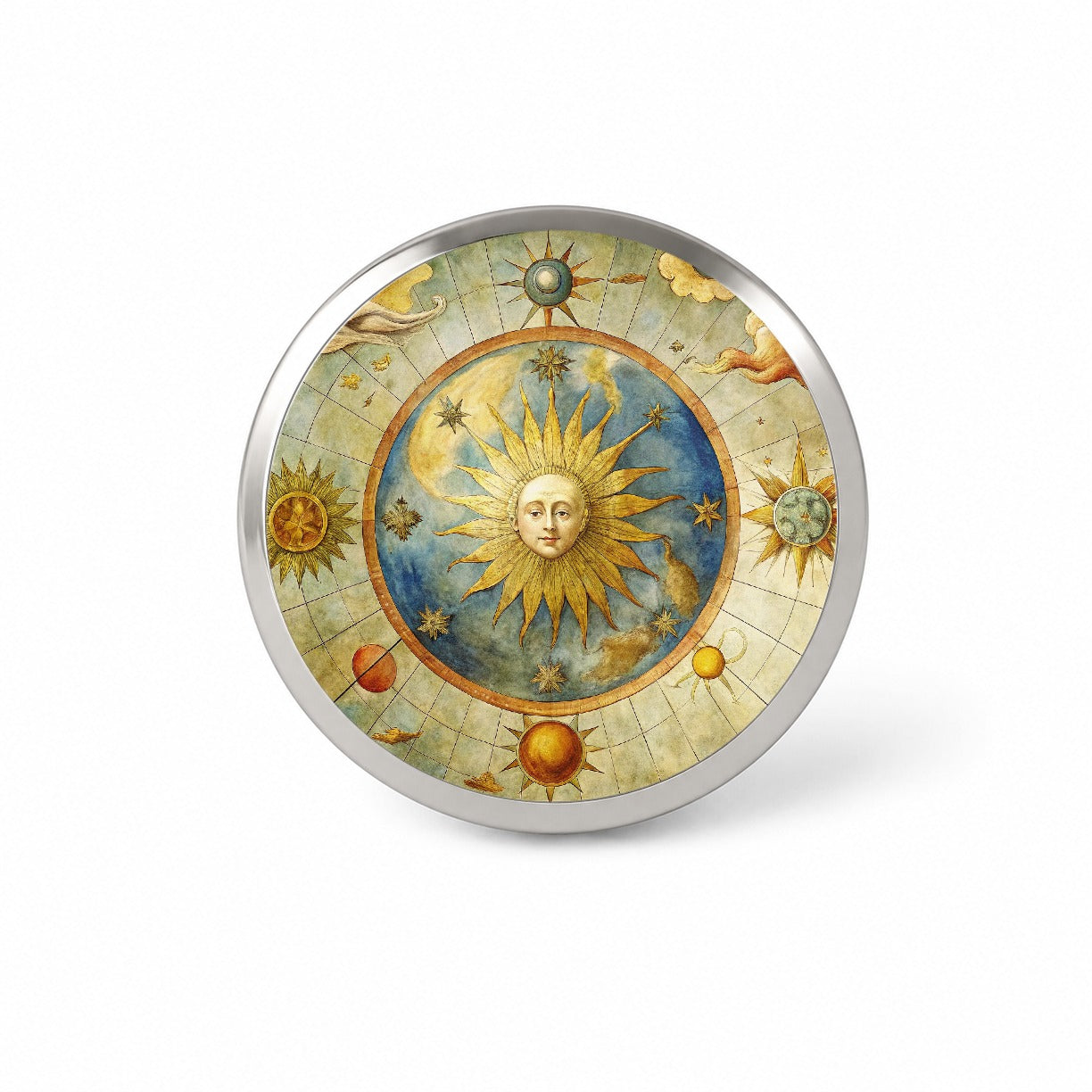 Vintage Sun Moon Celestial Map Novelty Hat Backpack Lapel Pin