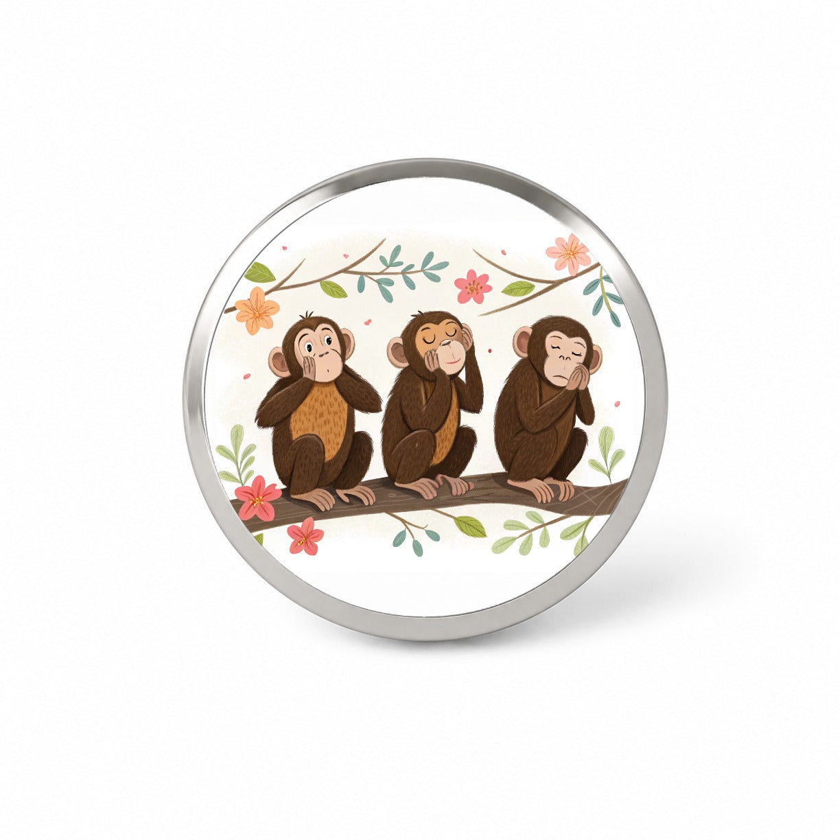 Hear Speak See No Evil Novelty Hat Backpack Lapel Pin