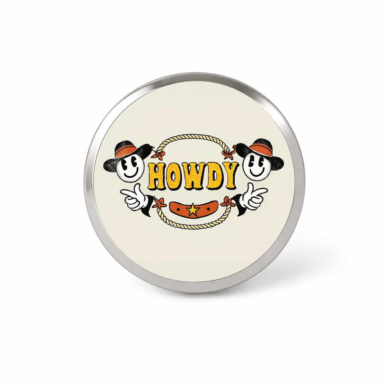 Howdy Funny Country Cowboy Cowgirl Novelty Hat Backpack Lapel Pin