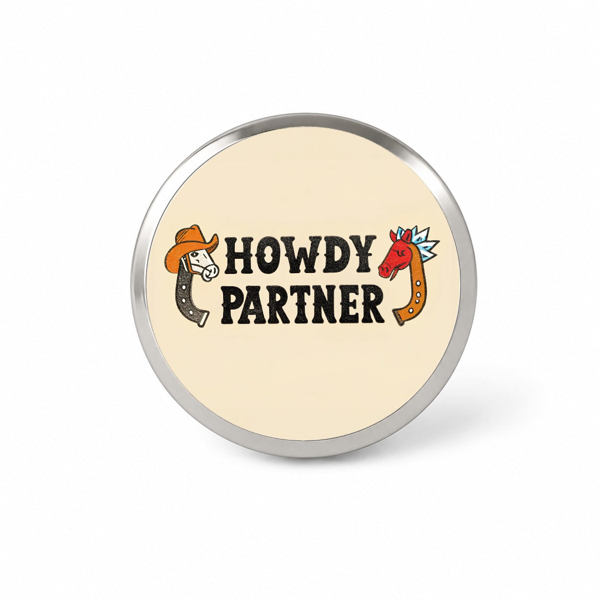 Howdy Partner Country Cowboy Cowgirl Cute Novelty Hat Backpack Lapel Pin