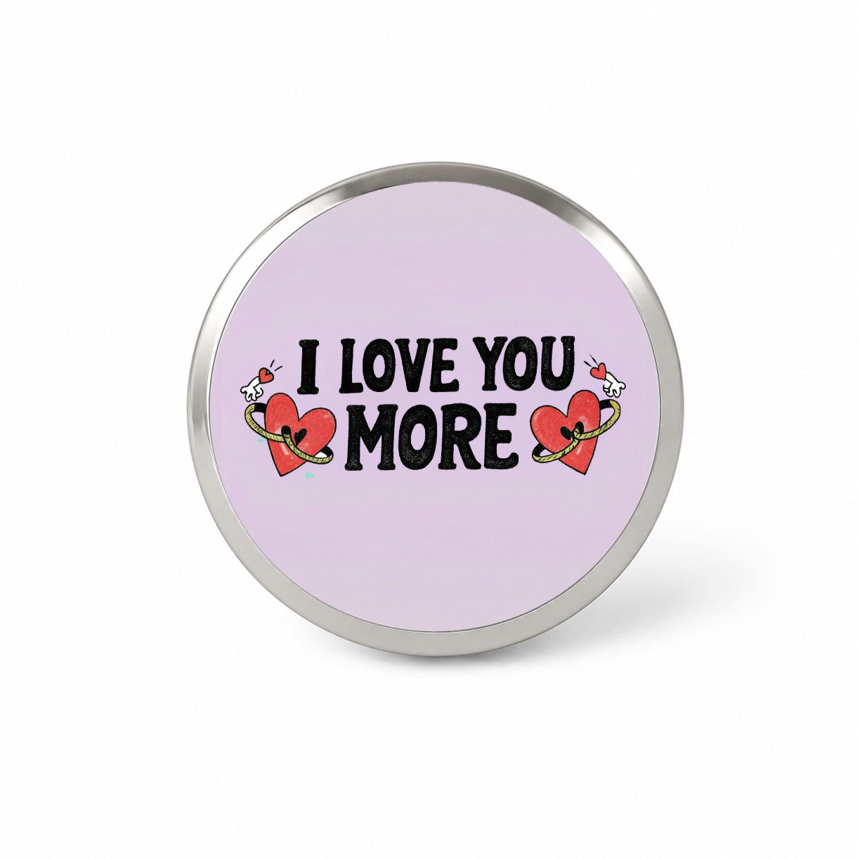 I Love You More Purple Novelty Hat Backpack Lapel Pin