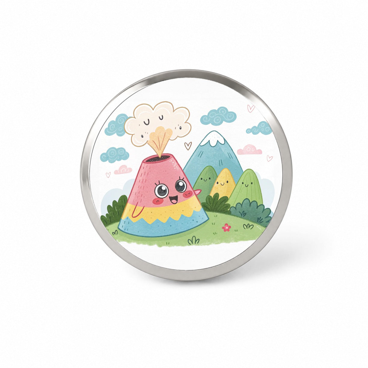Kawaii Volcano Novelty Hat Backpack Lapel Pin