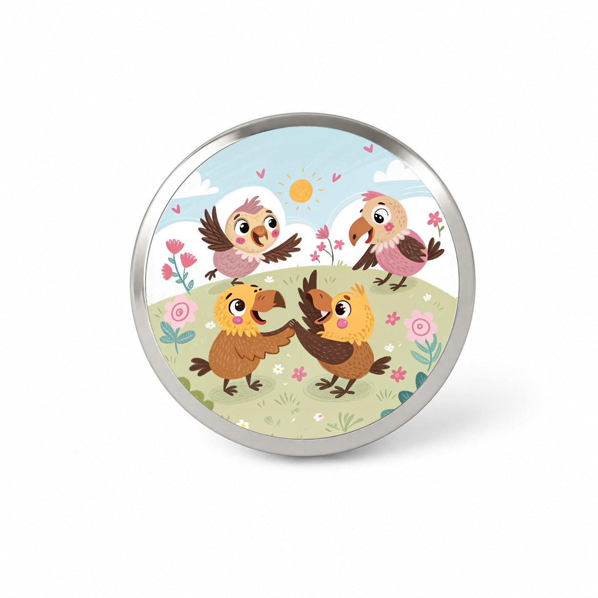 Kawaii Vultures Birds Novelty Hat Backpack Lapel Pin