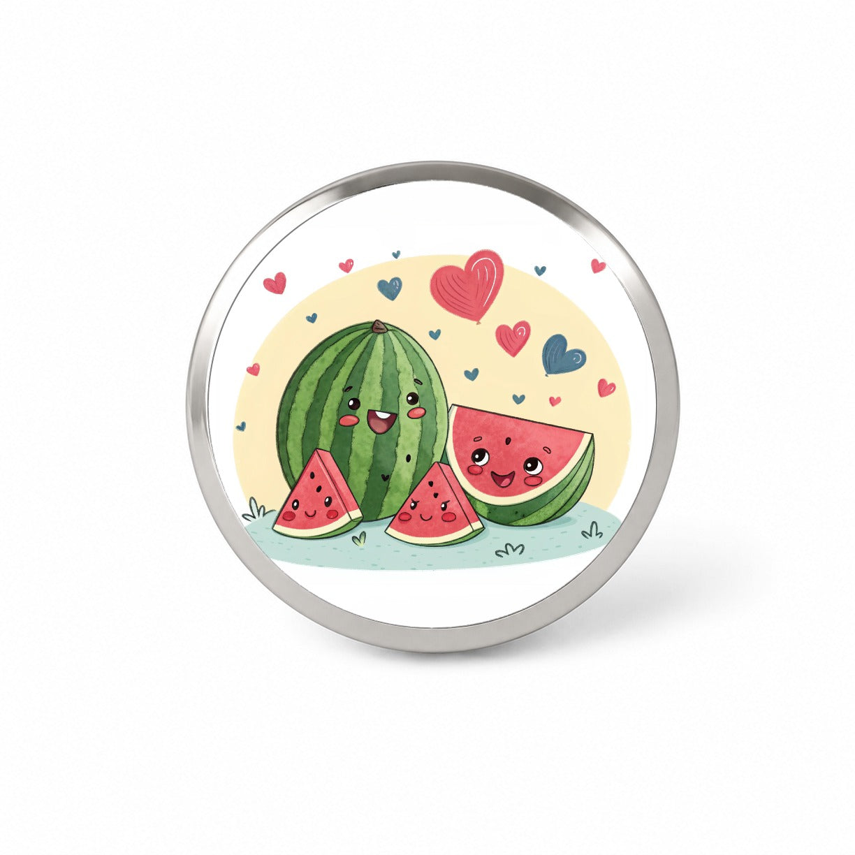 Kawaii Watermelon Hearts Novelty Hat Backpack Lapel Pin
