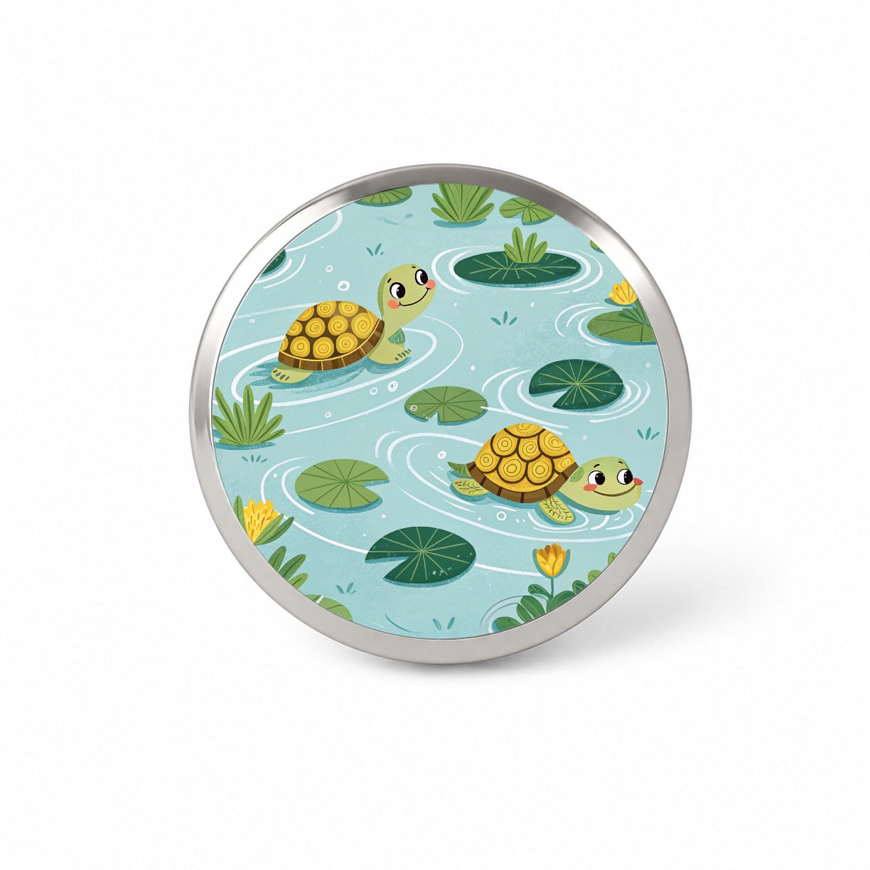 Turtles Swimming In Pond Novelty Hat Backpack Lapel Pin