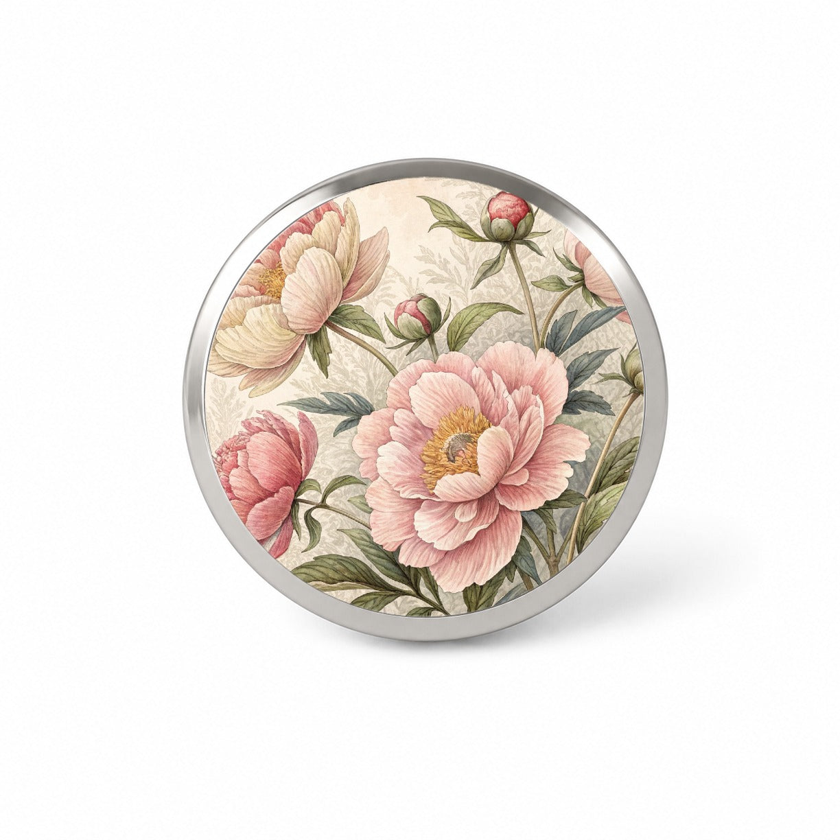 Vintage Peony Flowers Novelty Hat Backpack Lapel Pin