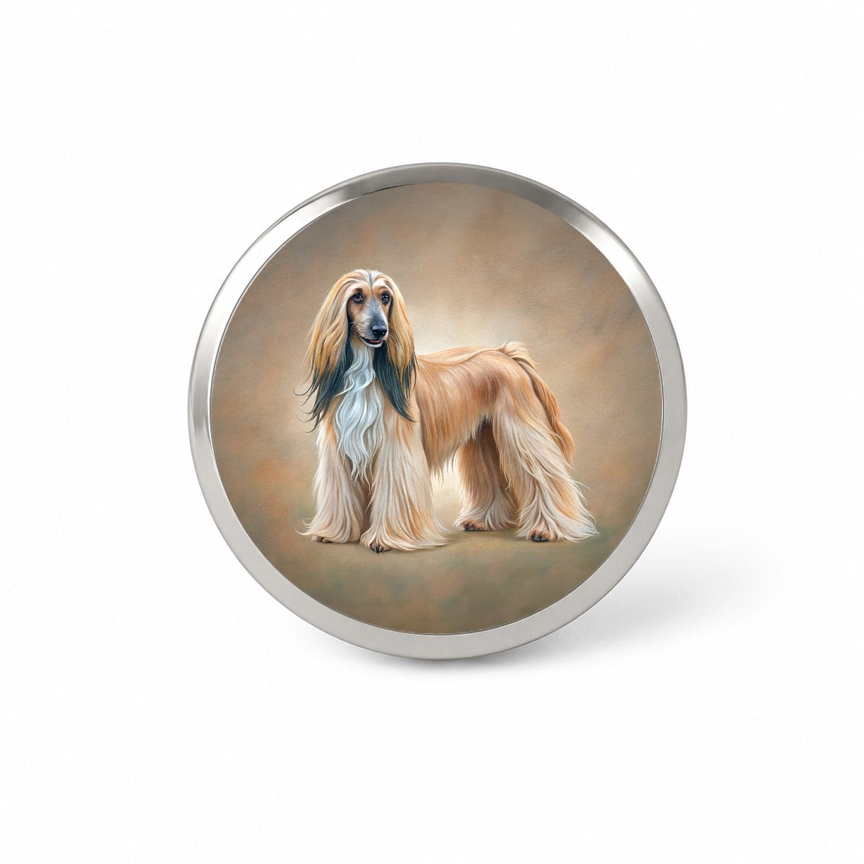 Afghan Hound Dog Illustration Novelty Hat Backpack Lapel Pin
