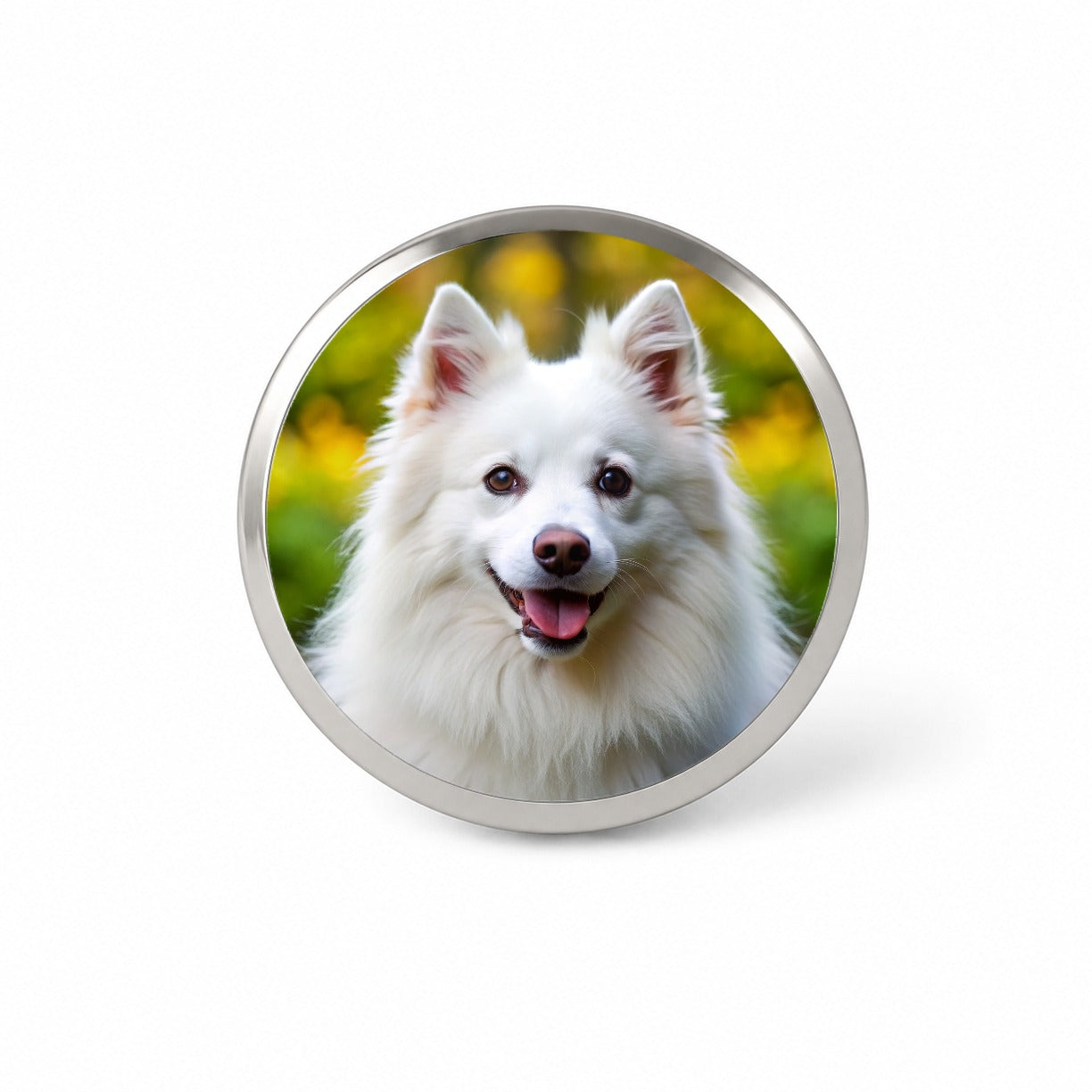 American Eskimo Dog Photo Novelty Hat Backpack Lapel Pin