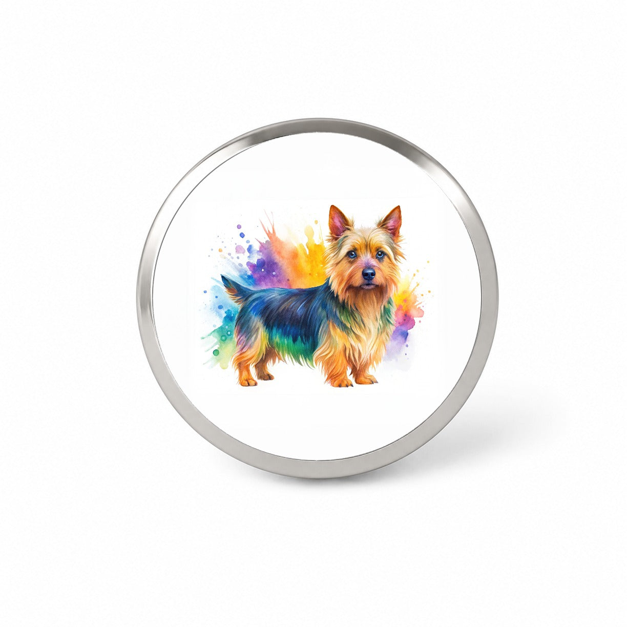 Australian Terrier Dog Watercolor Style Novelty Hat Backpack Lapel Pin