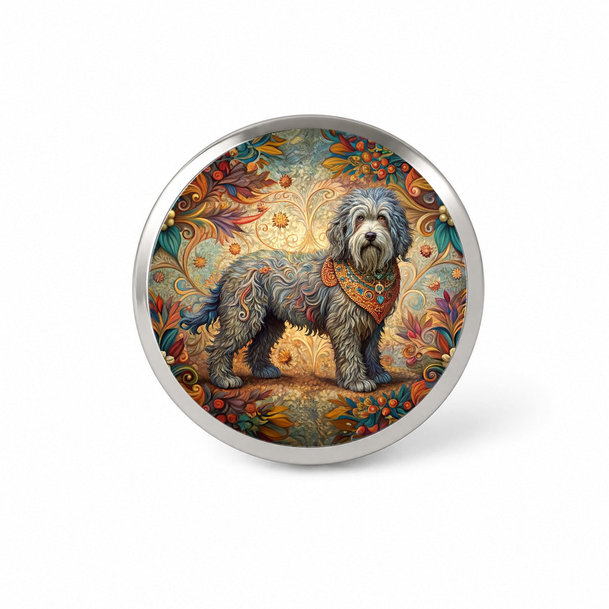 Barbet Dog Art Nouveau Novelty Hat Backpack Lapel Pin