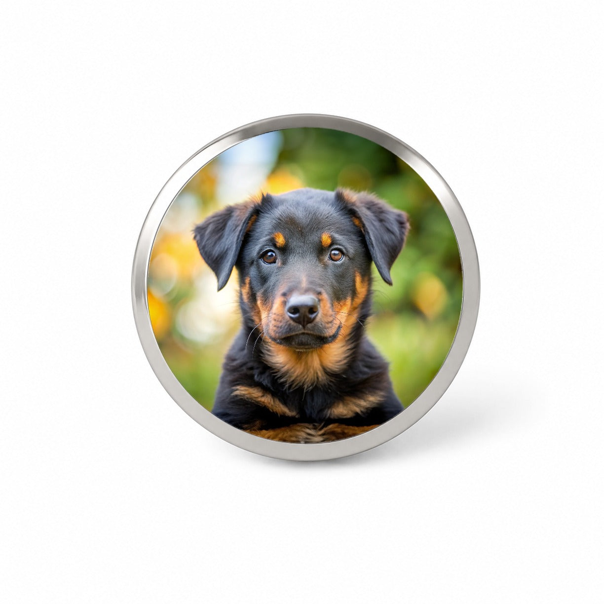 Beauceron Dog Puppy Photo Novelty Hat Backpack Lapel Pin