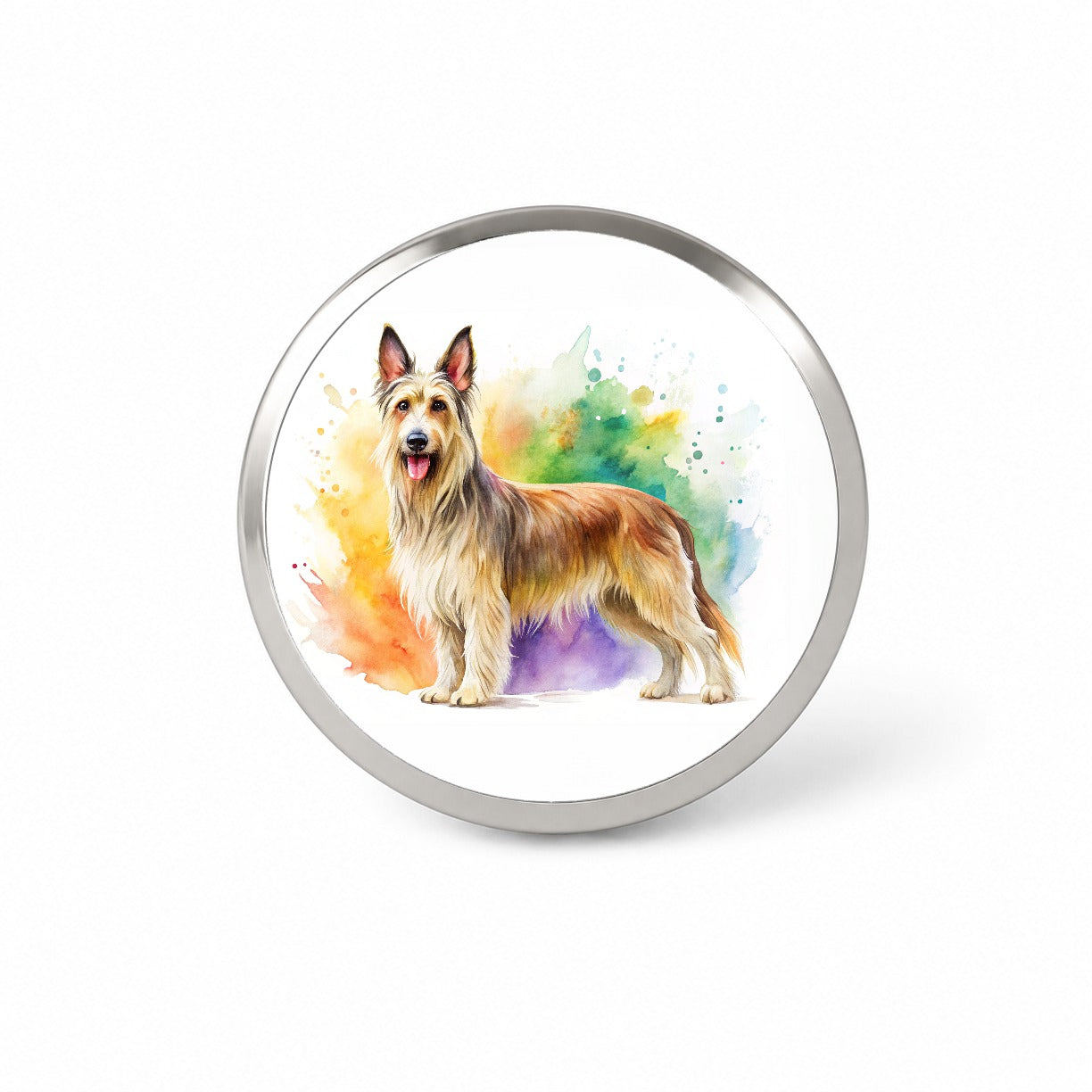Berger Picard Dog Watercolor Style Novelty Hat Backpack Lapel Pin