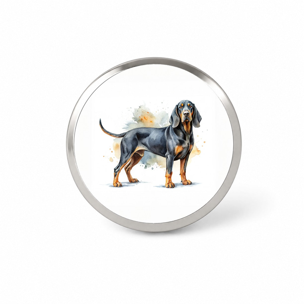 Black And Tan Coonhound Dog Watercolor Style Novelty Hat Backpack Lapel Pin