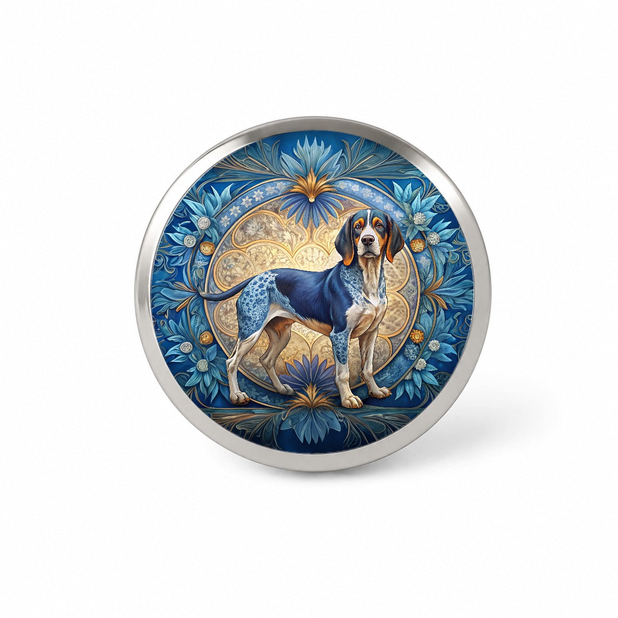 Bluetick Coonhound Dog Art Nouveau Novelty Hat Backpack Lapel Pin