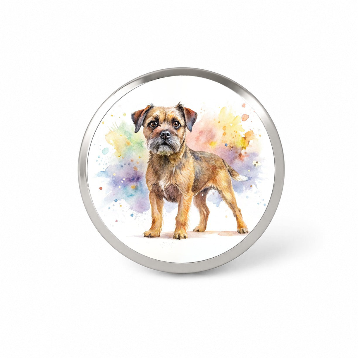 Border Terrier Dog Watercolor Style Novelty Hat Backpack Lapel Pin