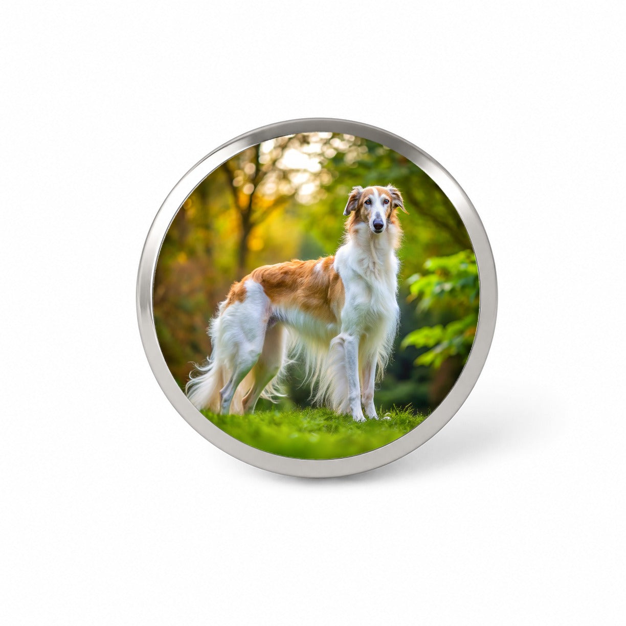 Borzoi Dog Photo Novelty Hat Backpack Lapel Pin