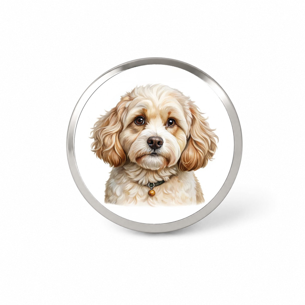 Cavachon Dog Illustration Novelty Hat Backpack Lapel Pin