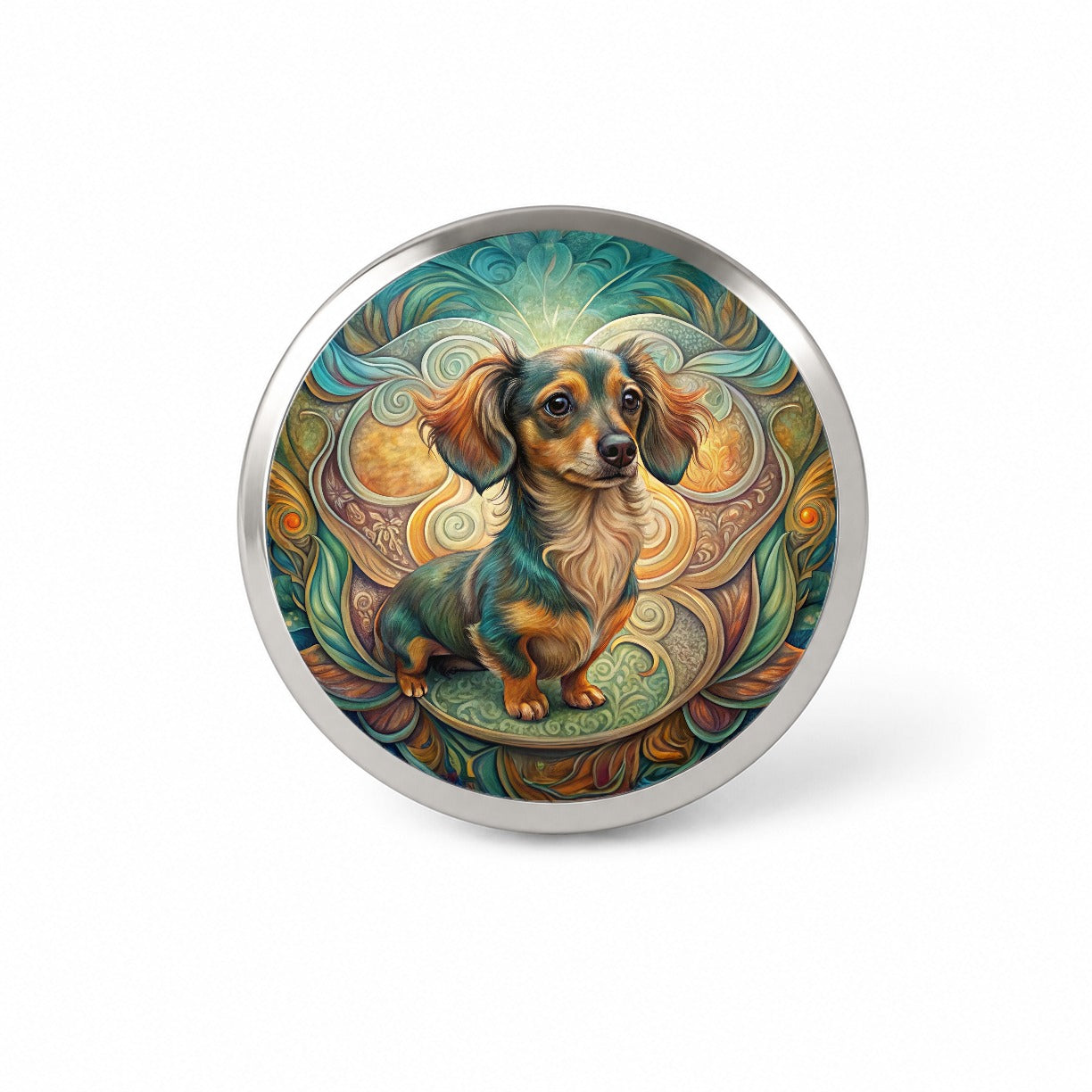 Chiweenie Dog Art Nouveau Novelty Hat Backpack Lapel Pin