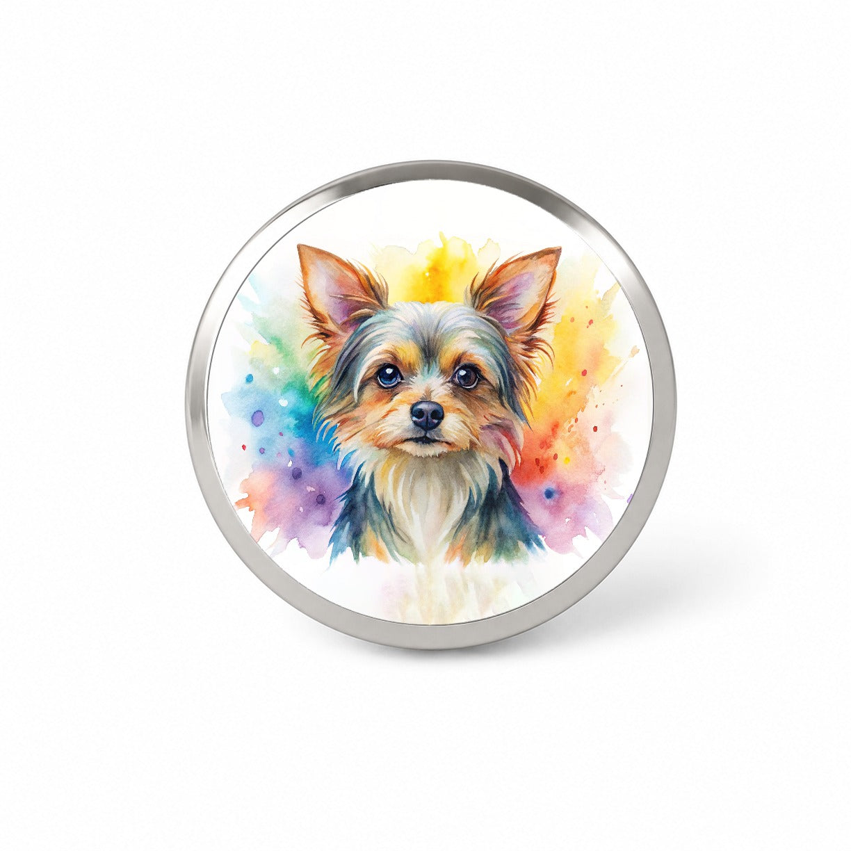 Chorkie Dog Watercolor Style Novelty Hat Backpack Lapel Pin