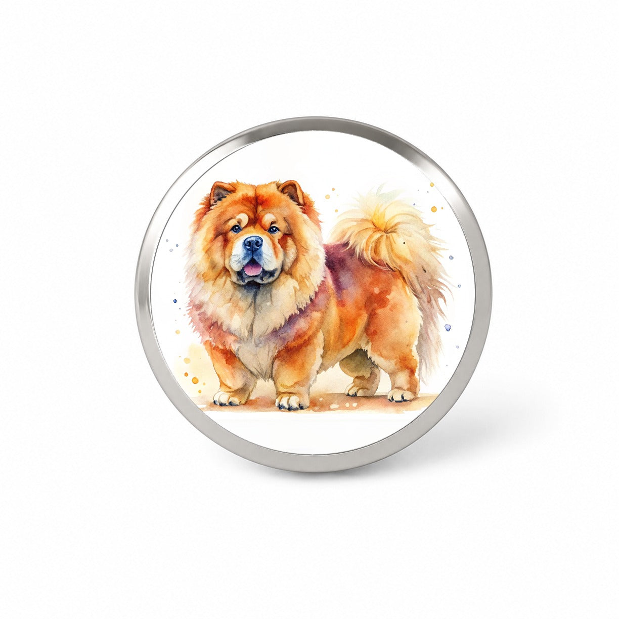 Chow Chow Dog Watercolor Style Novelty Hat Backpack Lapel Pin