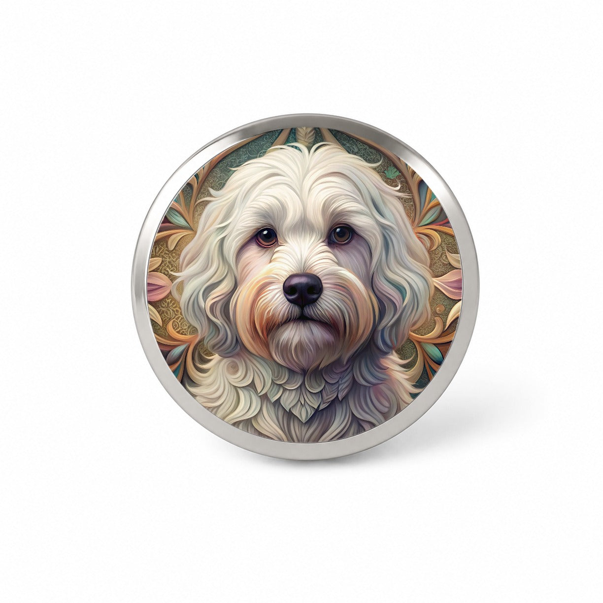 Coton De Tulear Dog Art Nouveau Novelty Hat Backpack Lapel Pin
