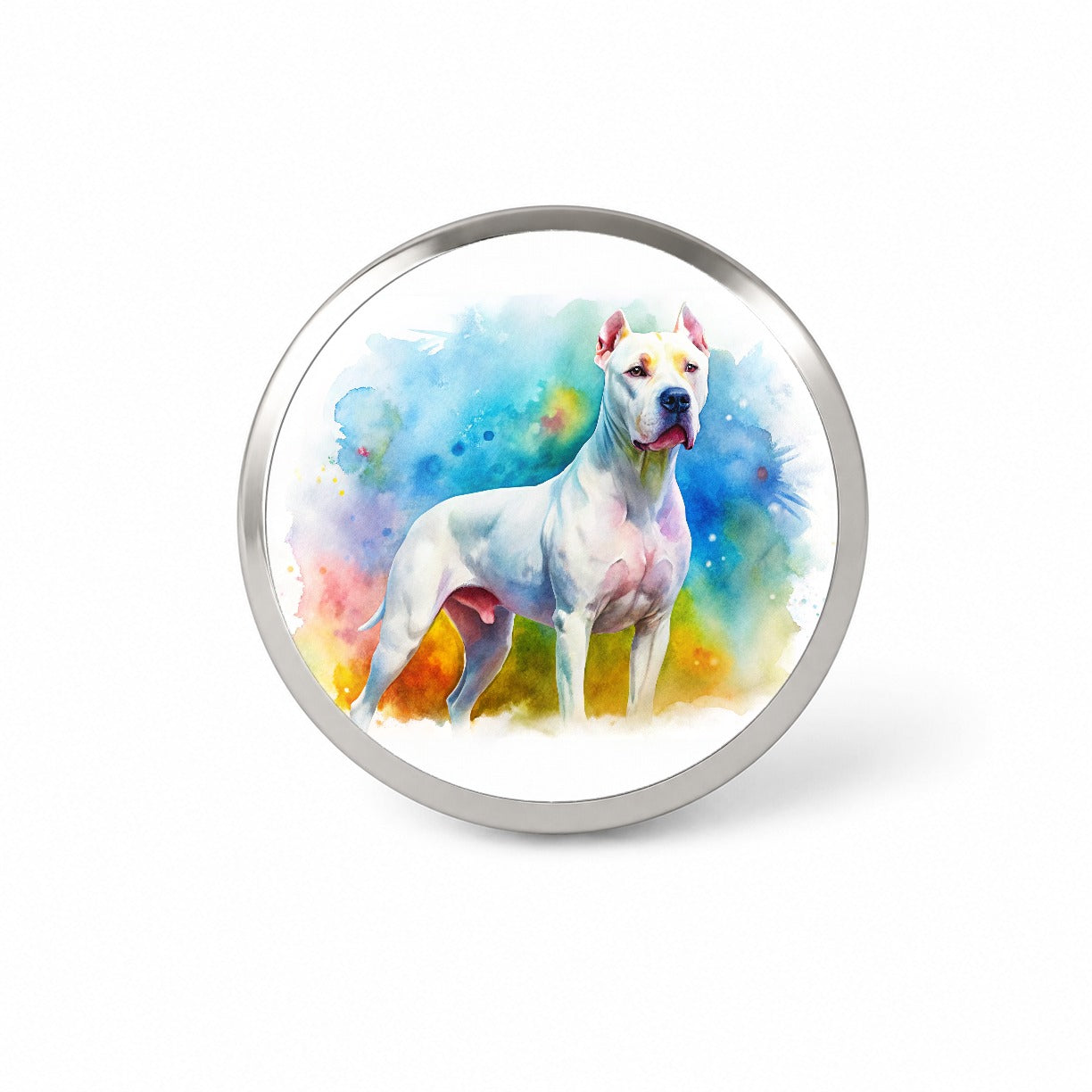 Dogo Argentino Dog Watercolor Style Novelty Hat Backpack Lapel Pin
