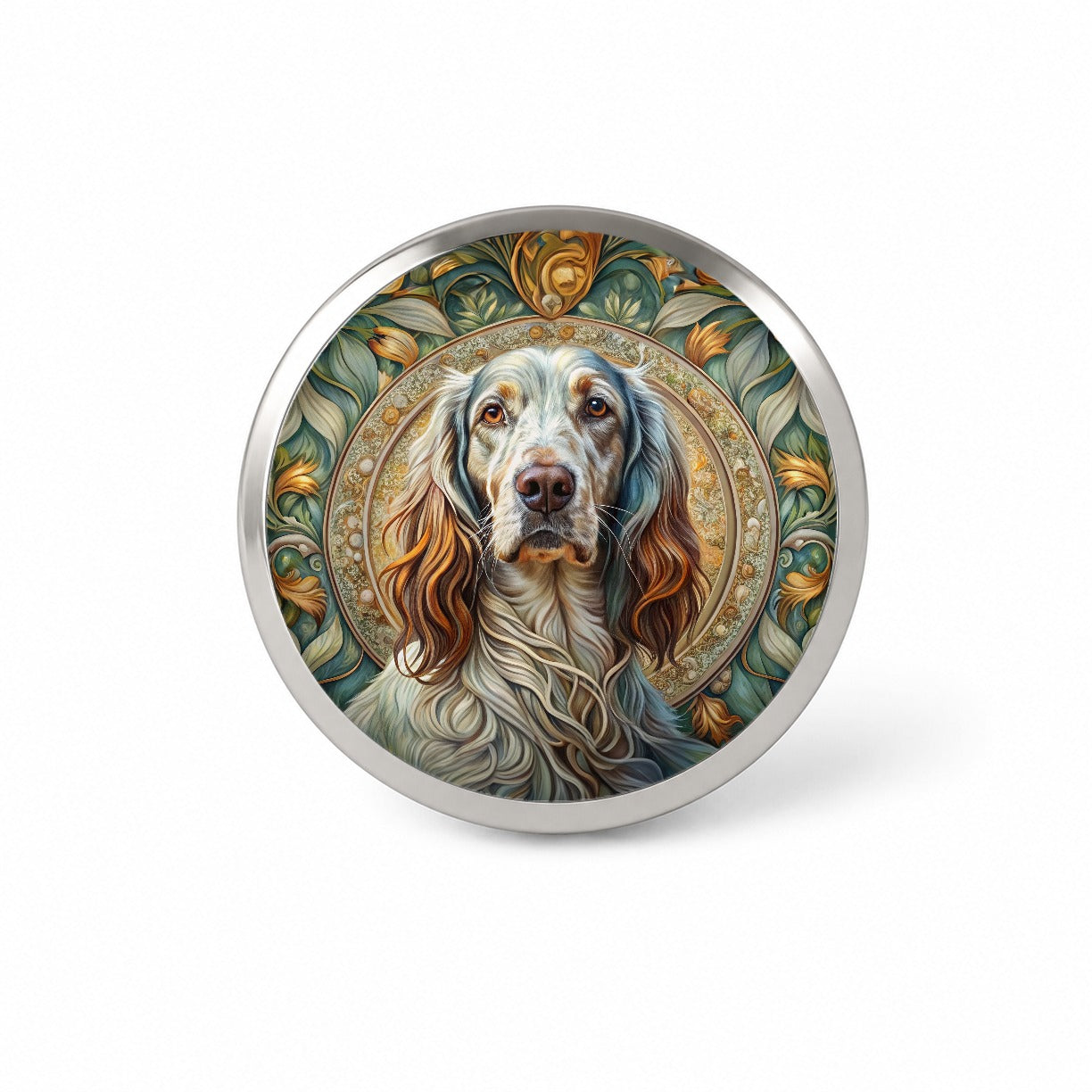 English Setter Dog Art Nouveau Novelty Hat Backpack Lapel Pin