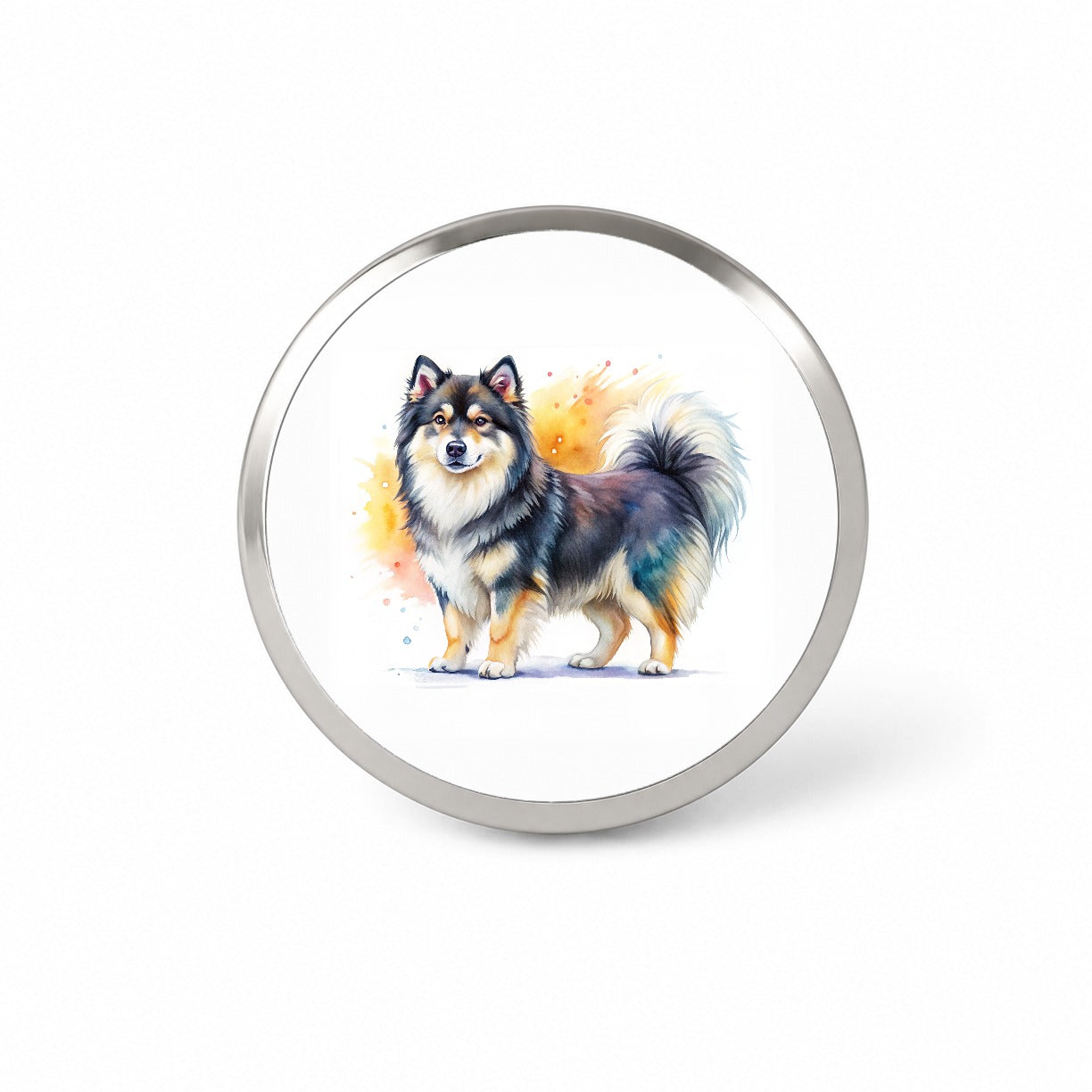 Finnish Lapphund Dog Watercolor Style Novelty Hat Backpack Lapel Pin