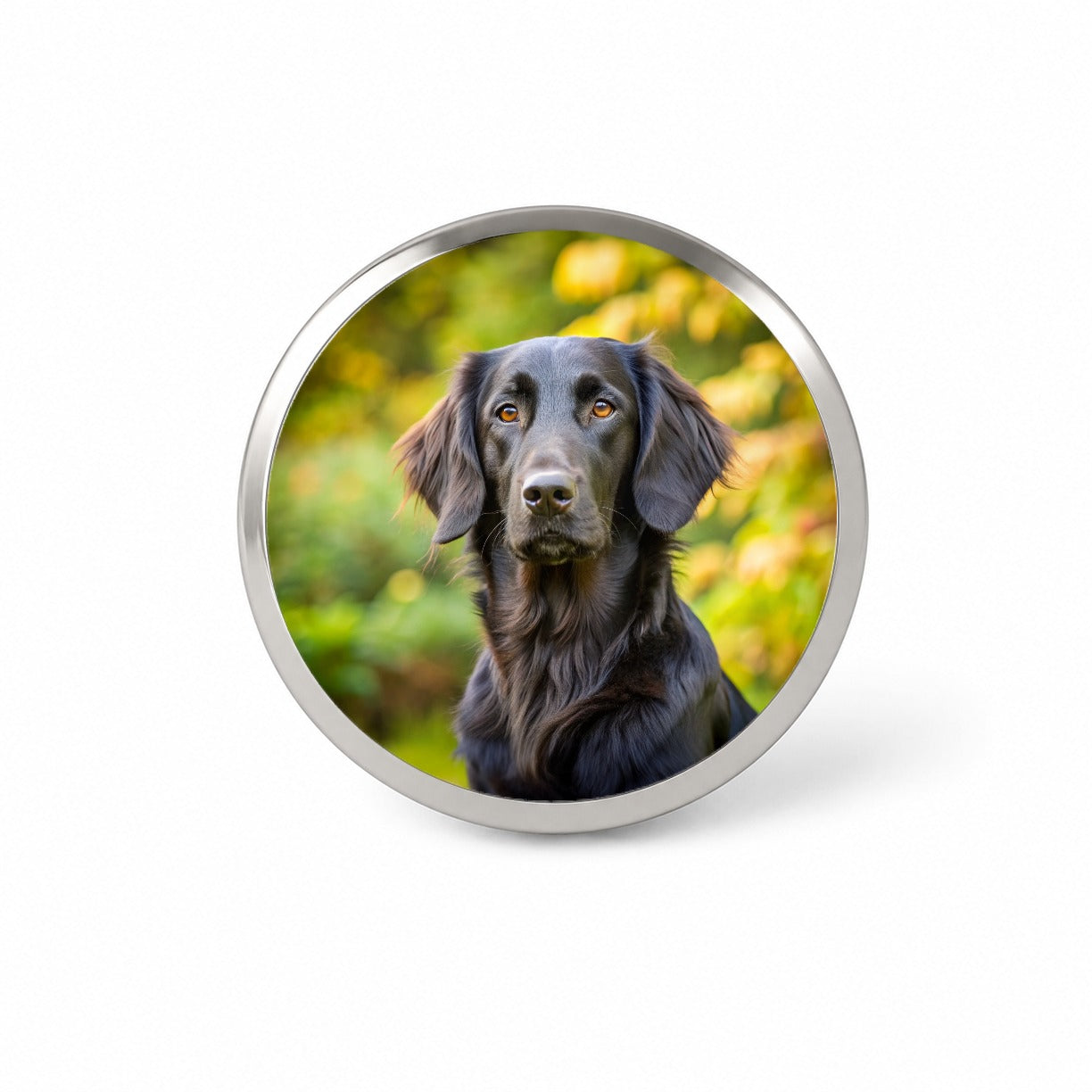 Flat Coated Retriever Dog Photo Novelty Hat Backpack Lapel Pin