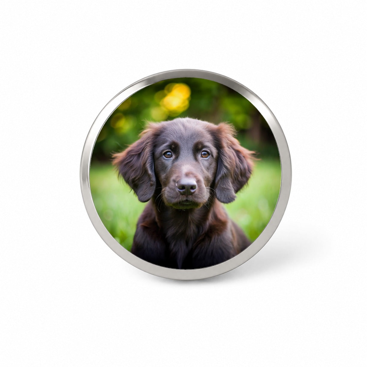 Flat Coated Retriever Dog Puppy Photo Novelty Hat Backpack Lapel Pin