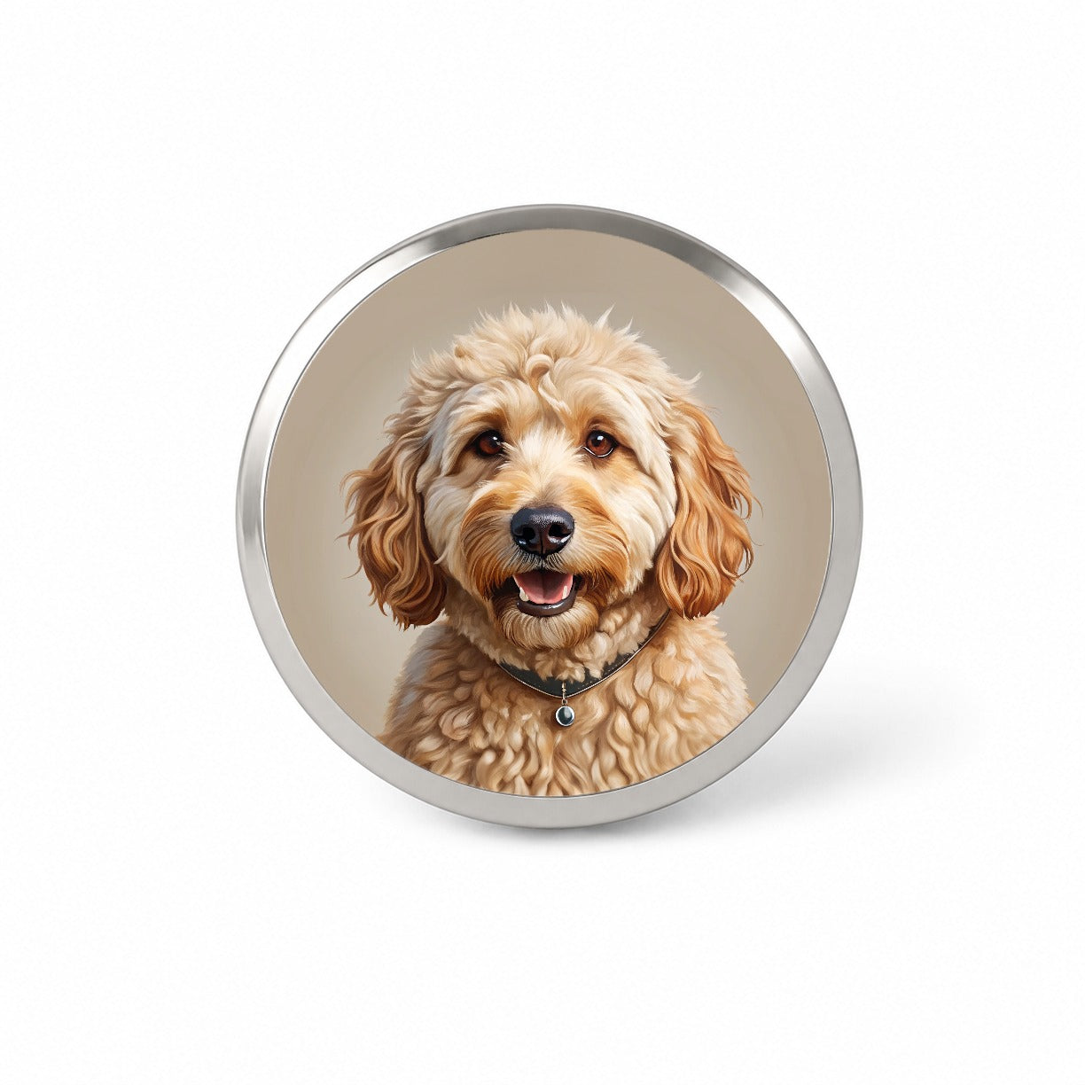 Goldendoodle Dog Illustration Novelty Hat Backpack Lapel Pin
