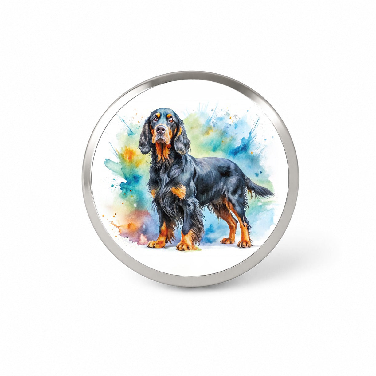 Gordon Setter Dog Watercolor Style Novelty Hat Backpack Lapel Pin