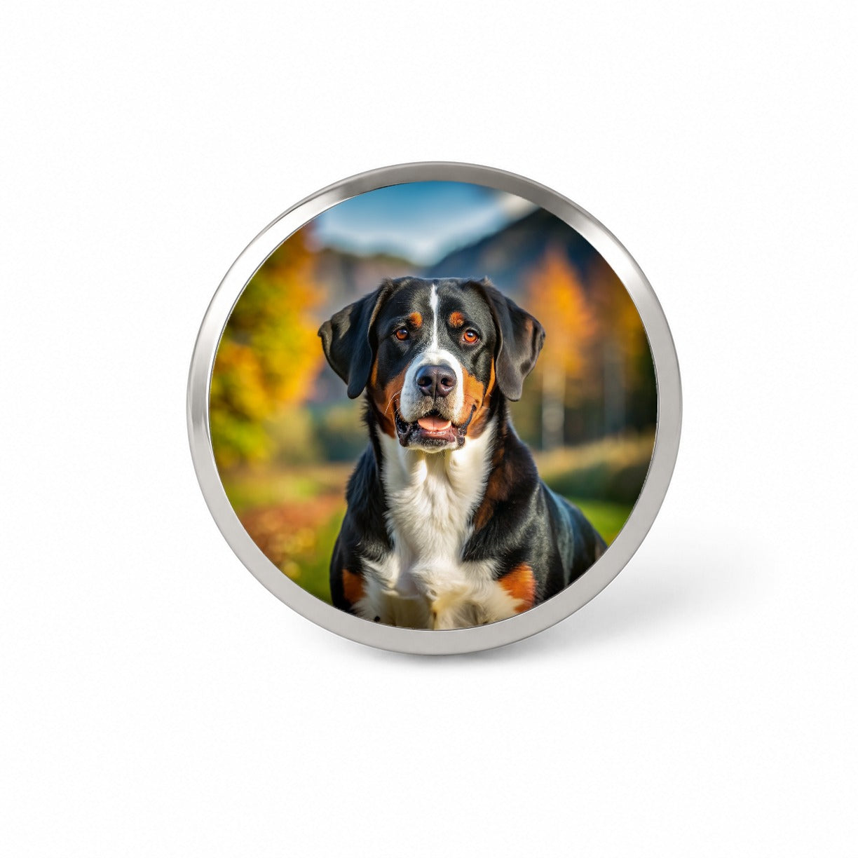 Greater Swiss Mountain Dog Photo Novelty Hat Backpack Lapel Pin