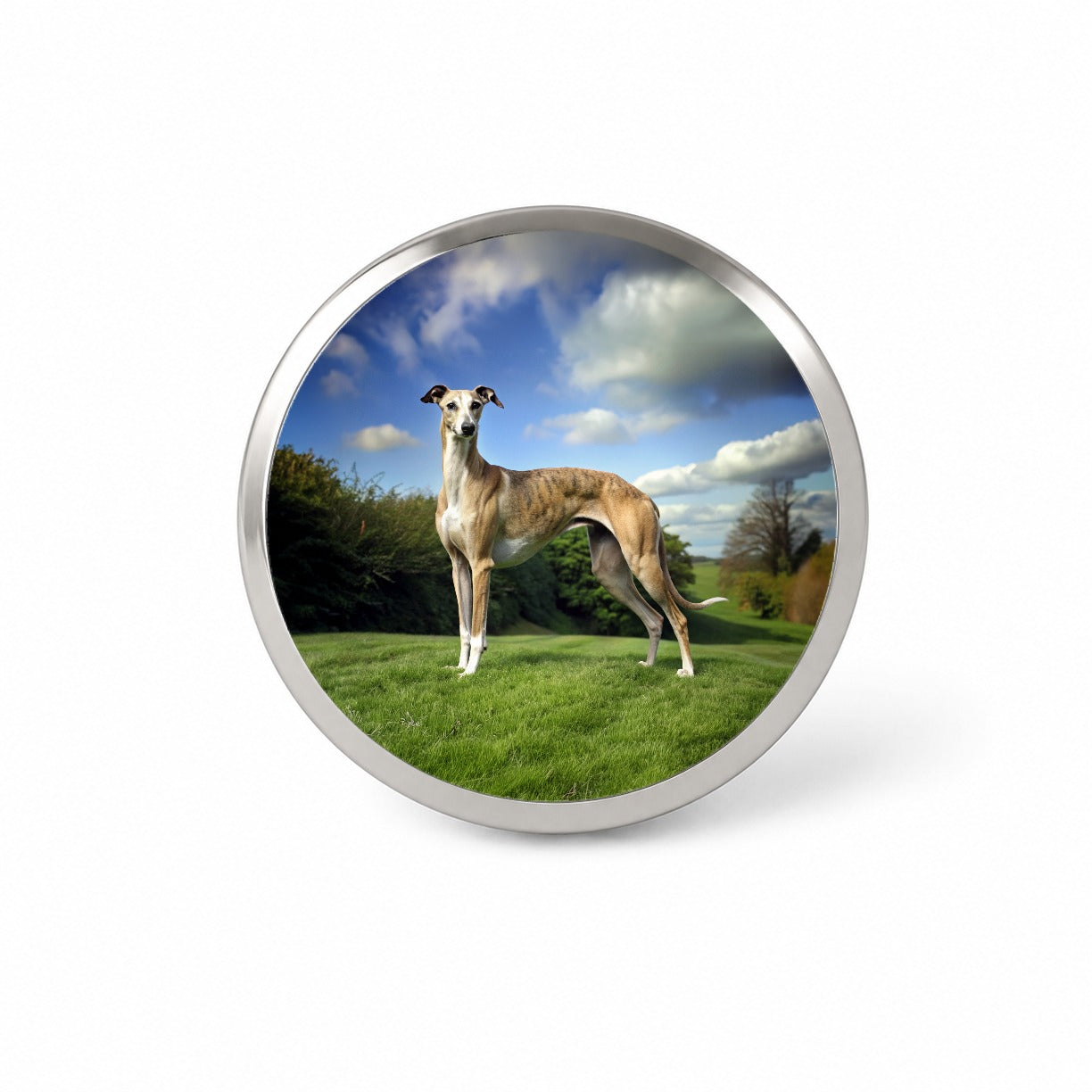 Greyhound Dog Photo Novelty Hat Backpack Lapel Pin