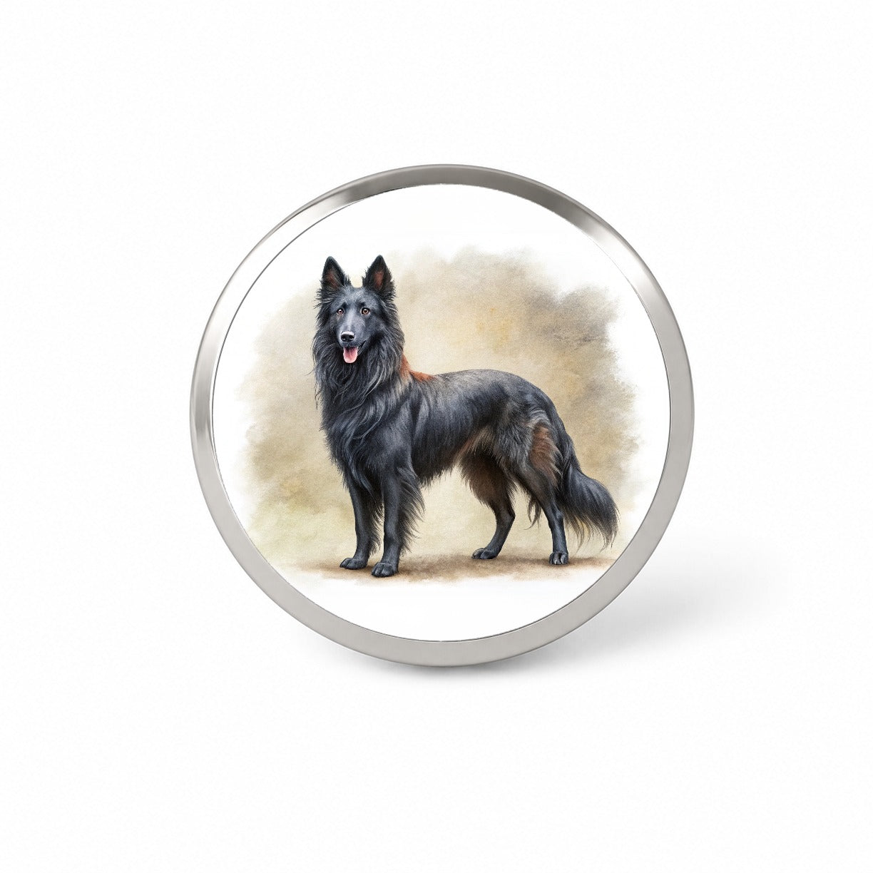 Groenendael Belgian Sheepdog Dog Illustration Novelty Hat Backpack Lapel Pin
