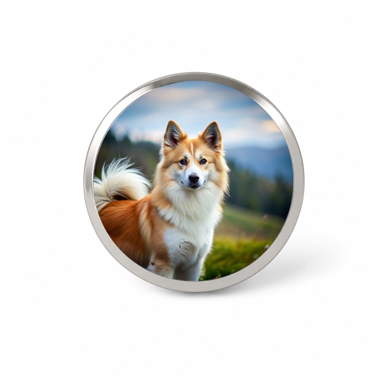 Icelandic Sheepdog Dog Photo Novelty Hat Backpack Lapel Pin