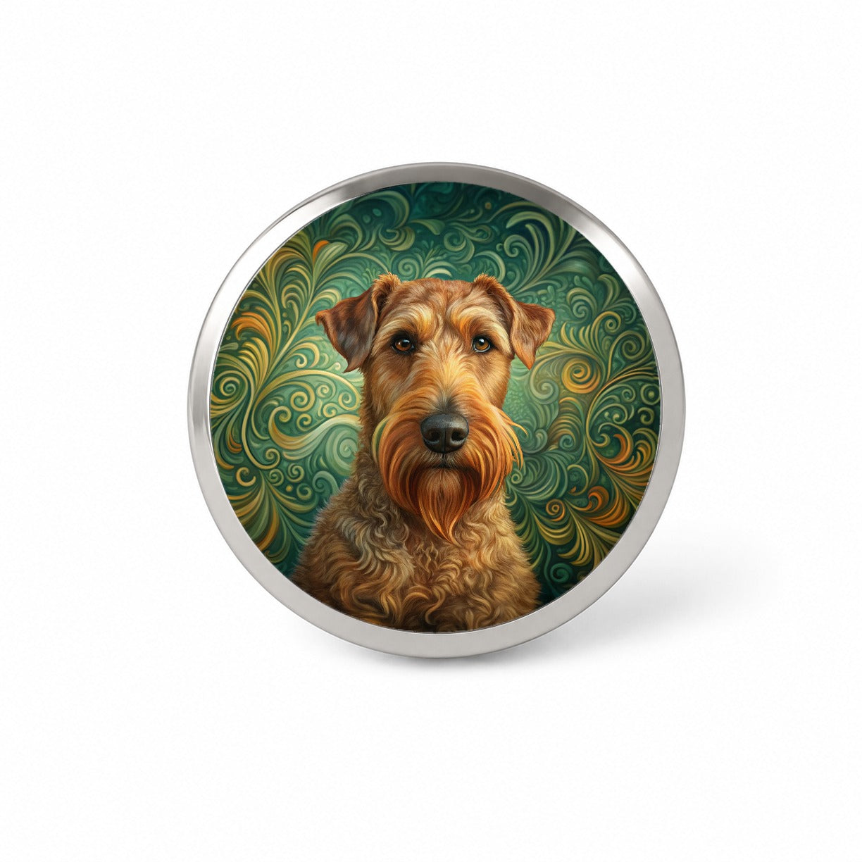 Irish Terrier Dog Art Nouveau Novelty Hat Backpack Lapel Pin
