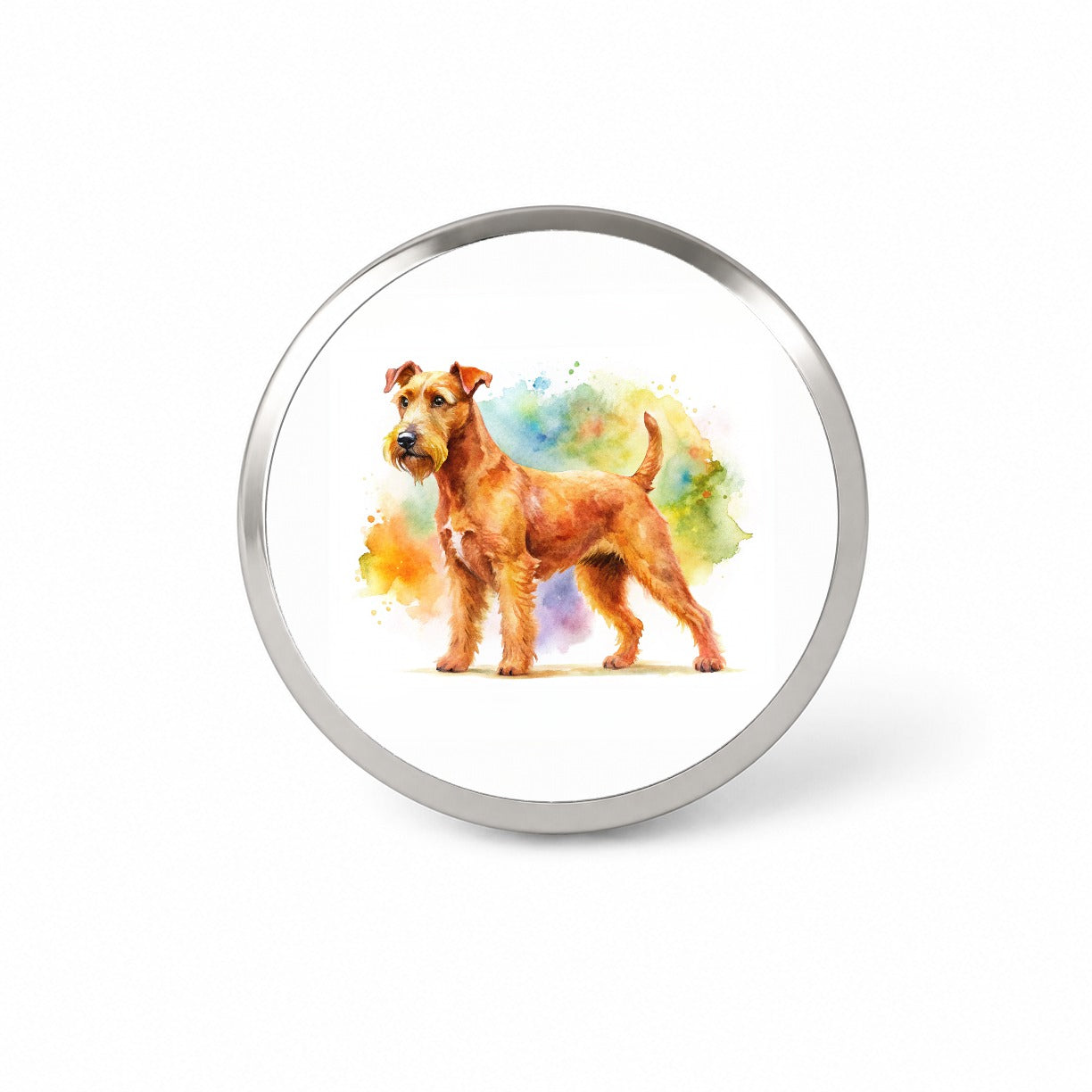 Irish Terrier Dog Watercolor Style Novelty Hat Backpack Lapel Pin