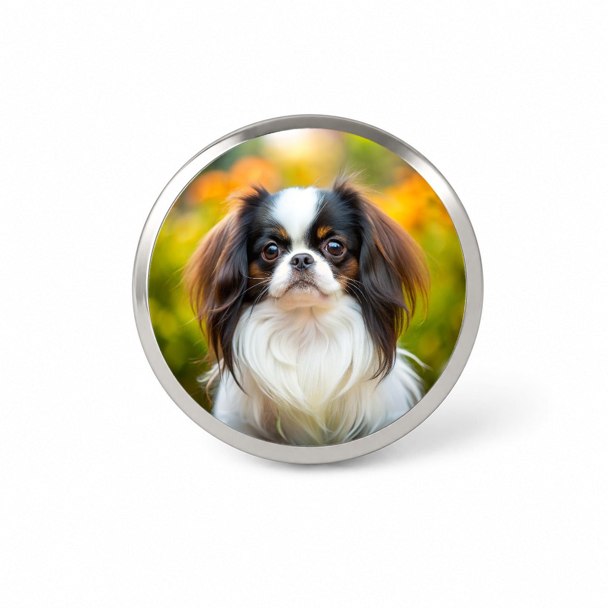 Japanese Chin Dog Photo Novelty Hat Backpack Lapel Pin