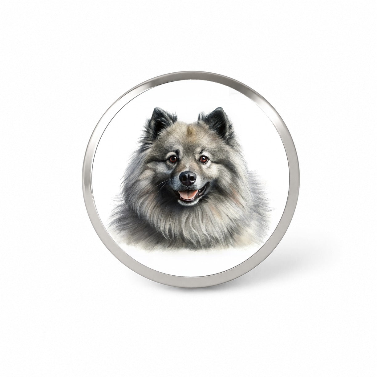 Keeshond Dog Illustration Novelty Hat Backpack Lapel Pin
