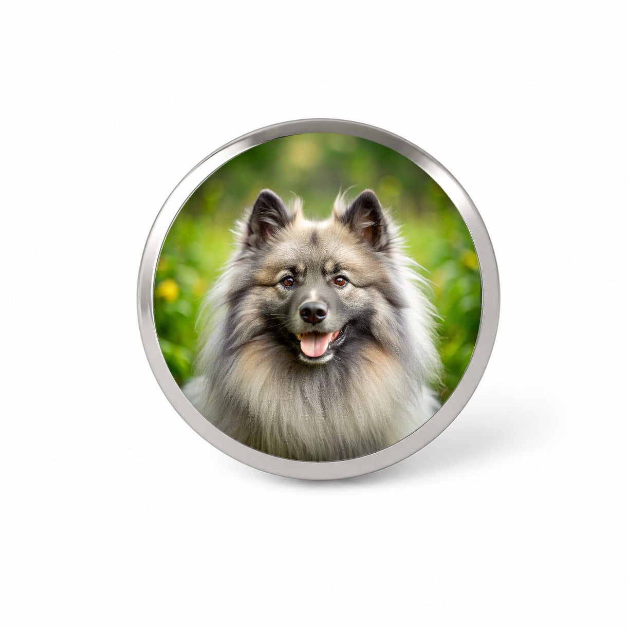 Keeshond Dog Photo Novelty Hat Backpack Lapel Pin