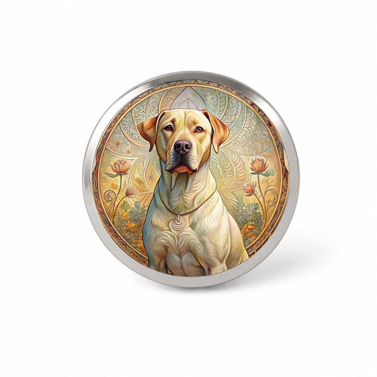Labrabull Dog Art Nouveau Novelty Hat Backpack Lapel Pin