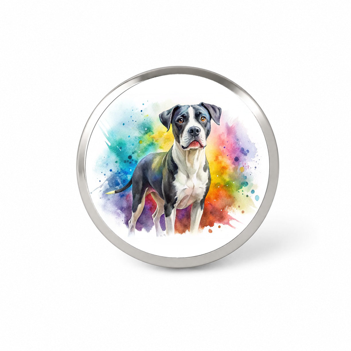 Labrabull Dog Watercolor Style Novelty Hat Backpack Lapel Pin