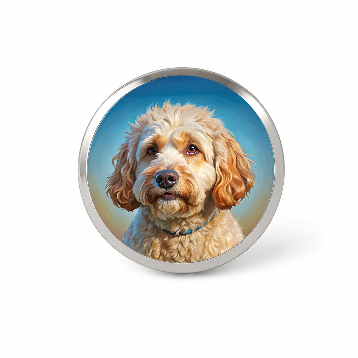 Labradoodle Dog Illustration Novelty Hat Backpack Lapel Pin