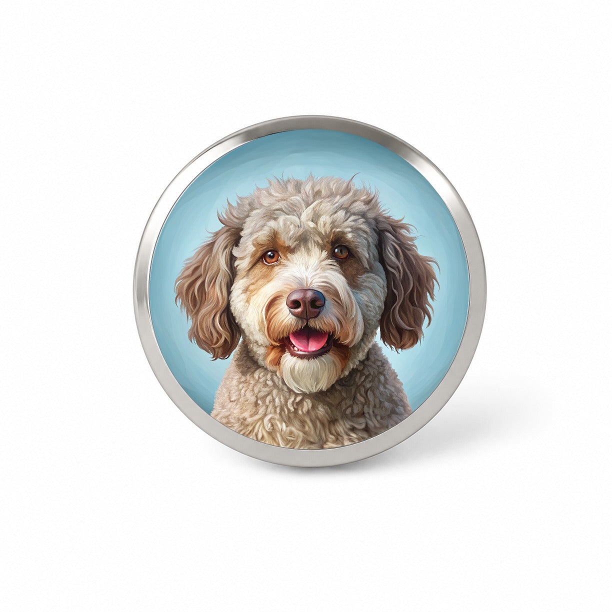 Lagotto Romagnolo Dog Illustration Novelty Hat Backpack Lapel Pin