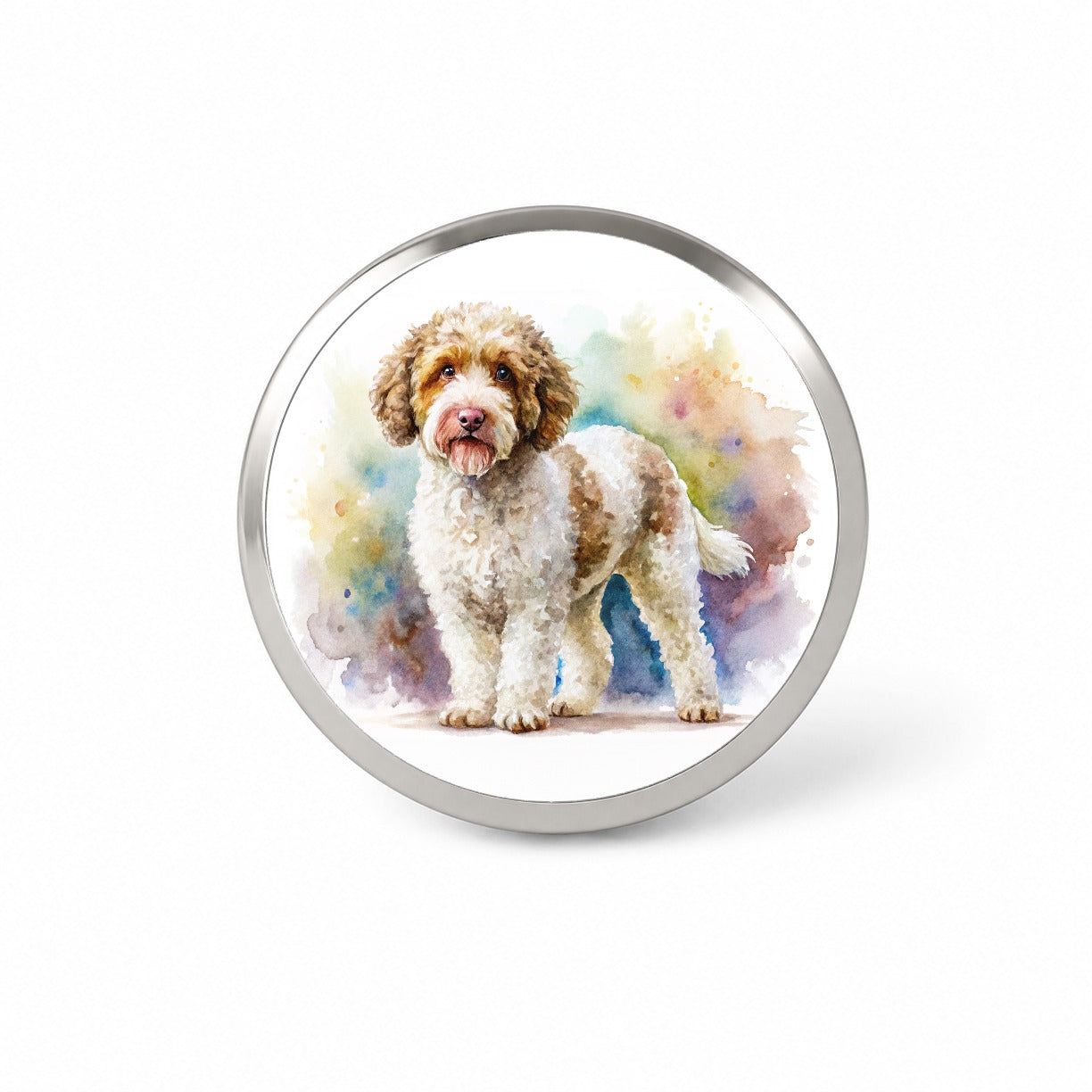 Lagotto Romagnolo Dog Watercolor Style Novelty Hat Backpack Lapel Pin