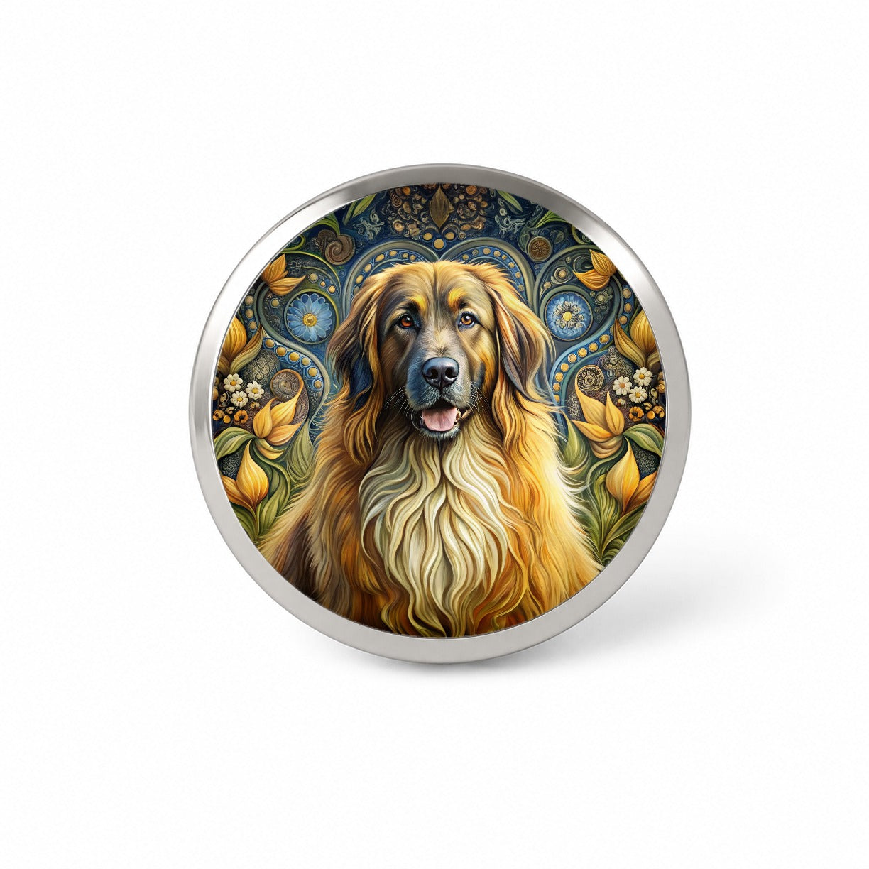 Leonberger Dog Art Nouveau Novelty Hat Backpack Lapel Pin