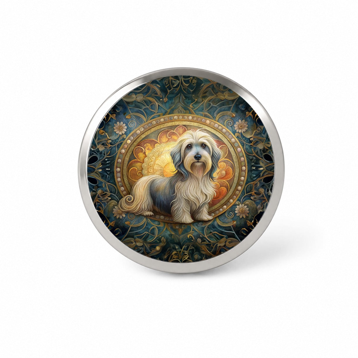 Lowchen Little Lion Dog Art Nouveau Novelty Hat Backpack Lapel Pin